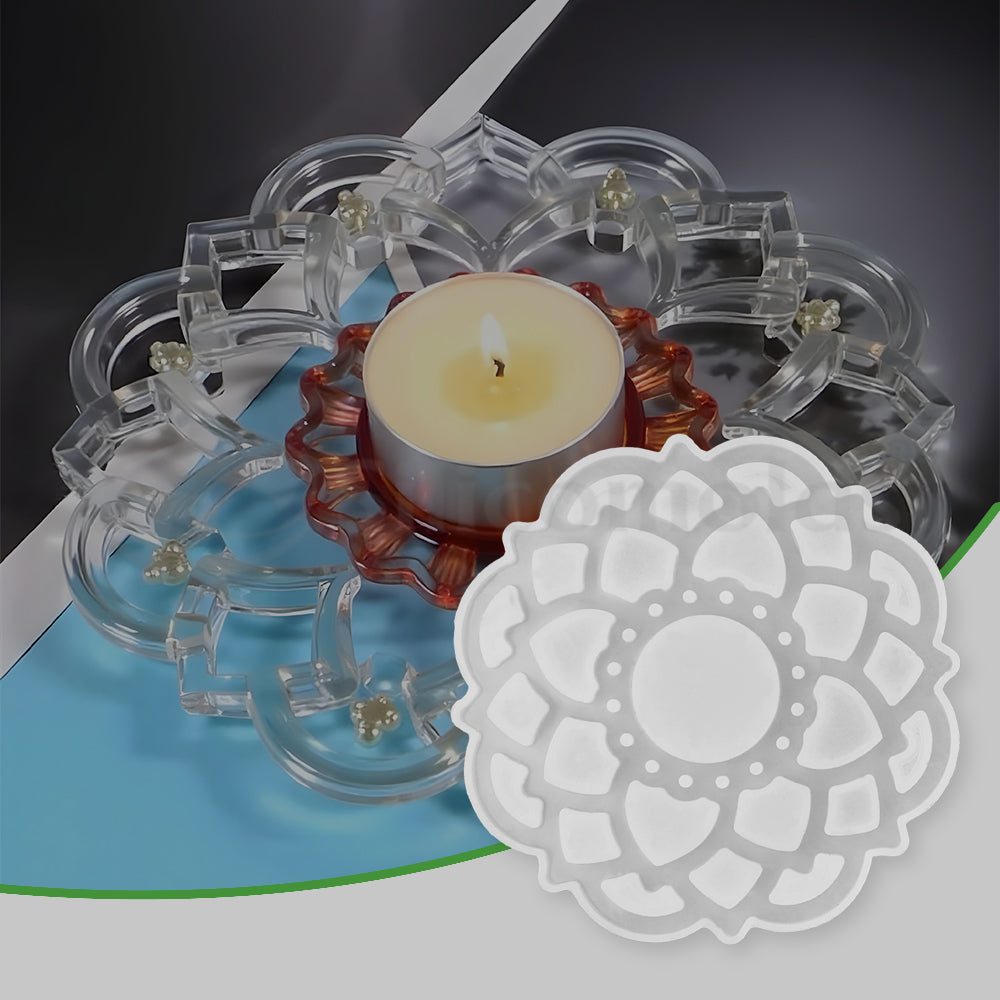 SILICOMOLDS - 6" MANDALA TEALIGHT CANDLE HOLDER MOLD - URP218-RM